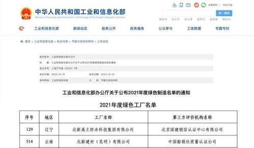 綠色發(fā)展 北新建材石膏板廠和防水材料廠入選2021年度國家級(jí)綠色工廠名單